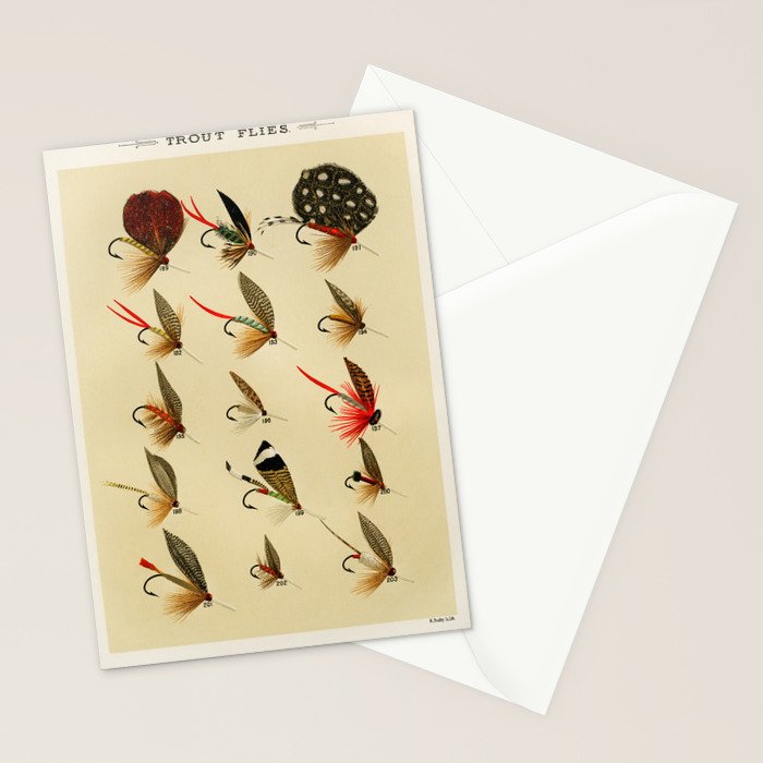 Illustrated Trout Fishing Flies Chart from Favorite Flies and Their Histories  Stationery Card Gallery Image 2
