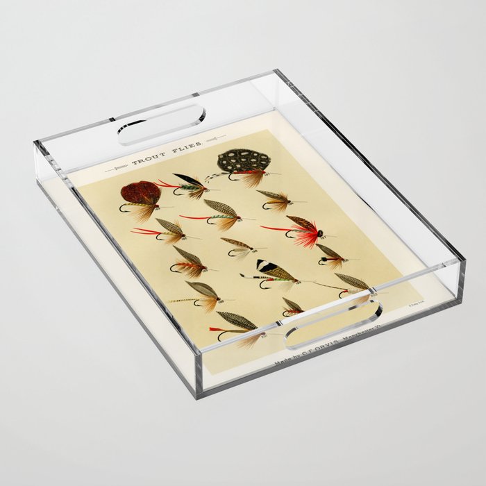 Illustrated Trout Fishing Flies Chart from Favorite Flies and Their Histories  Acrylic Tray Gallery Image 1