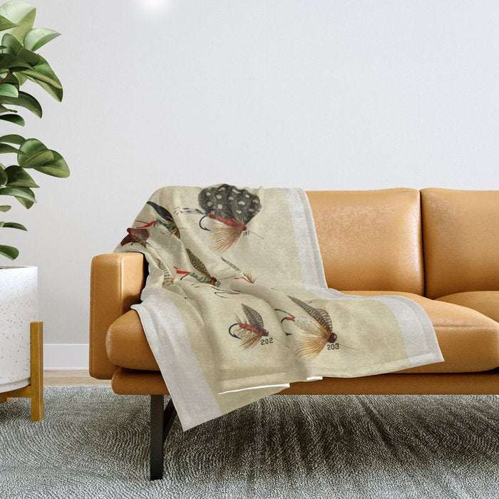 Illustrated Trout Fishing Flies Chart from Favorite Flies and Their Histories  Throw Blanket Gallery Image 1