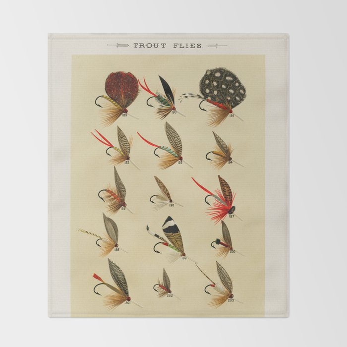 Illustrated Trout Fishing Flies Chart from Favorite Flies and Their Histories  Throw Blanket Gallery Image 2