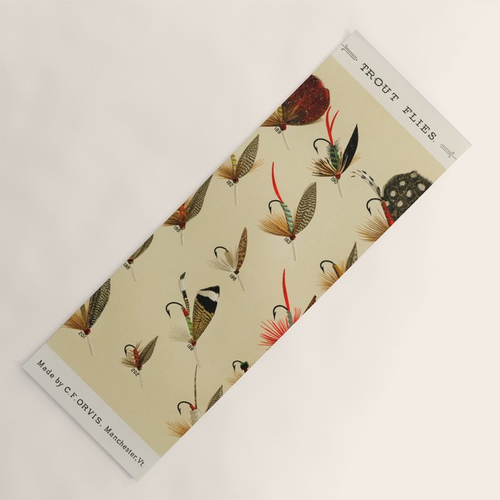 Illustrated Trout Fishing Flies Chart from Favorite Flies and Their Histories  Yoga Mat Gallery Image 1