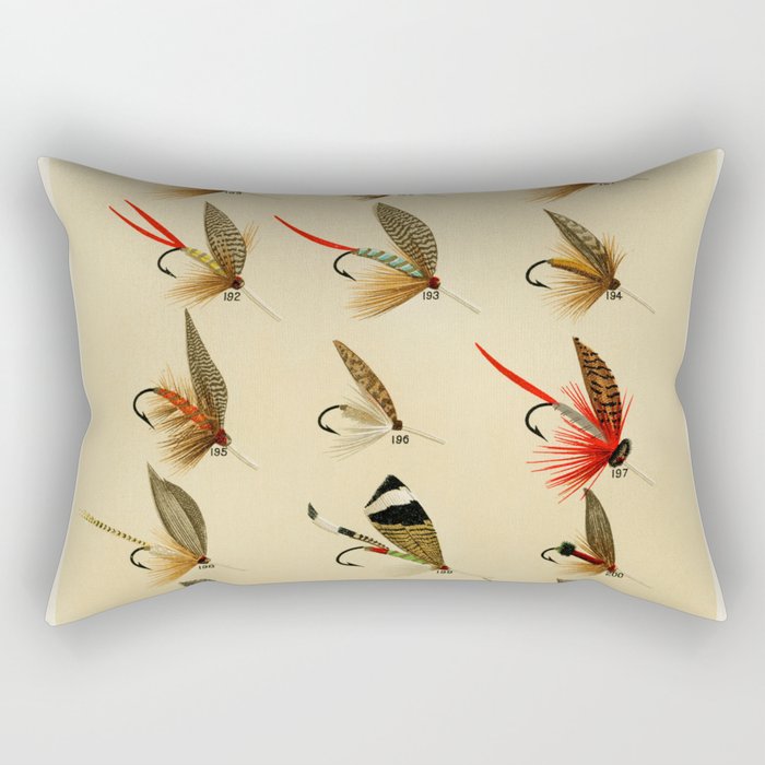 Illustrated Trout Fishing Flies Chart from Favorite Flies and Their Histories  Rectangular Pillow Gallery Image 2