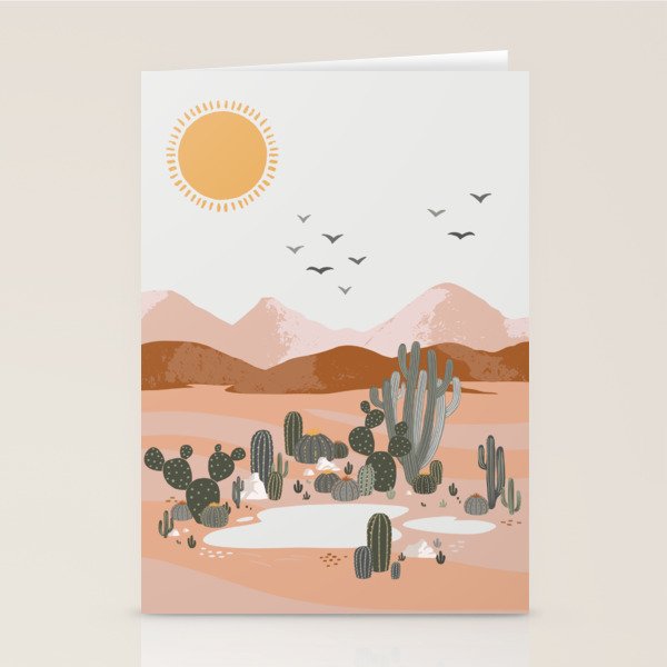 Desert Landscape Oasis Stationery Card Gallery Image 1
