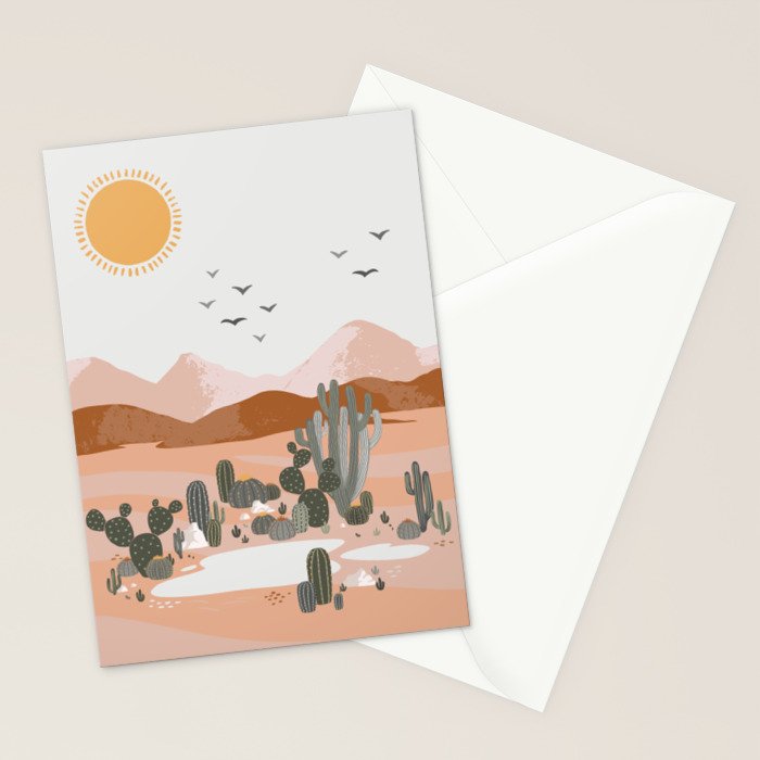 Desert Landscape Oasis Stationery Card Gallery Image 2