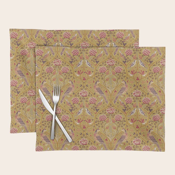 William Morris Seasons by May Melsetter Saffron Placemat Gallery Image 1
