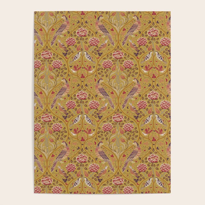 William Morris Seasons by May Melsetter Saffron Poster Gallery Image 1