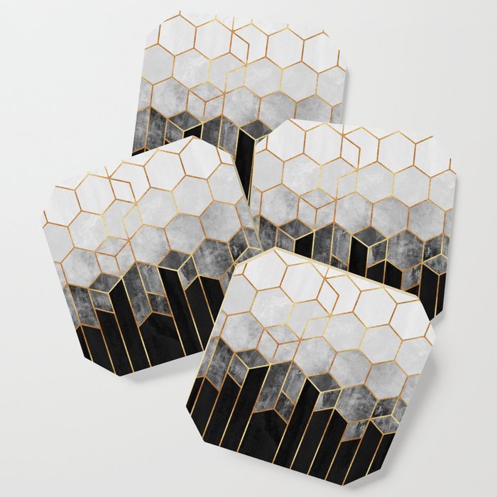Charcoal Hexagons Coaster Gallery Image 1