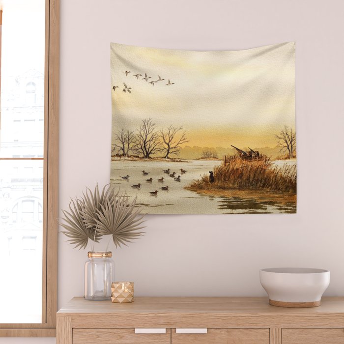 Hunting Pintail Ducks Wall Tapestry Gallery Image 2
