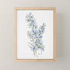Blue Delphinium Flowers Mini Art Print Gallery Image 1