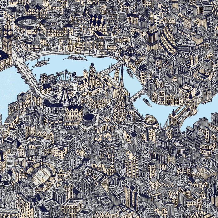 London color map city drawing illustration Thames Coffee Mug Gallery Image 2