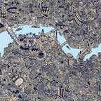 London color map city drawing illustration Thames Coffee Mug Gallery Image 2