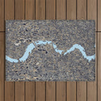 London color map city drawing illustration Thames Outdoor Rug Gallery Image 1