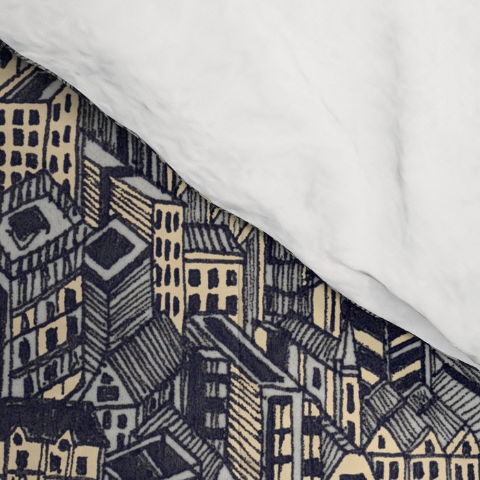 London color map city drawing illustration Thames Comforter Gallery Image 4