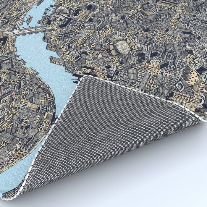 London color map city drawing illustration Thames Rug Gallery Image 4