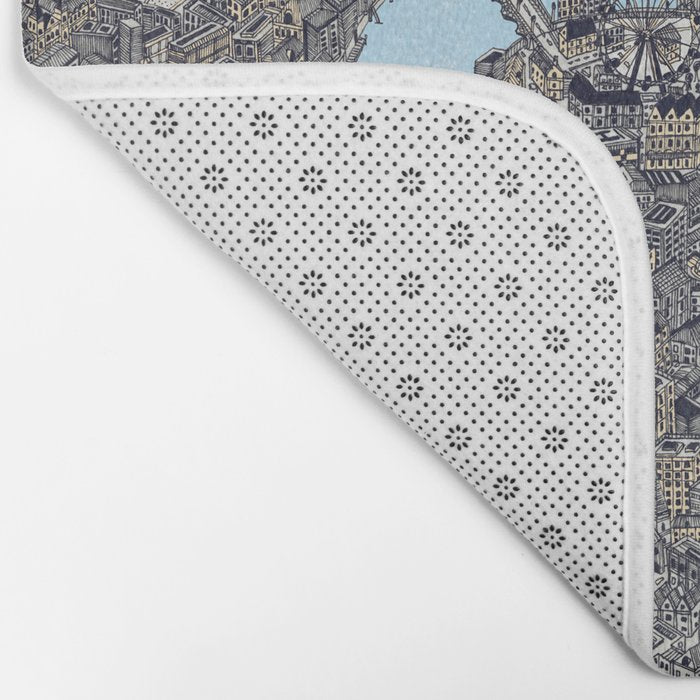 London color map city drawing illustration Thames Bath Mat Gallery Image 2