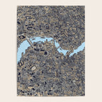 London color map city drawing illustration Thames Poster Gallery Image 4