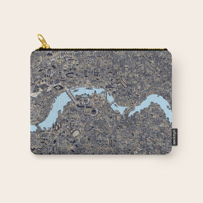London color map city drawing illustration Thames Carry All Pouch Gallery Image 1
