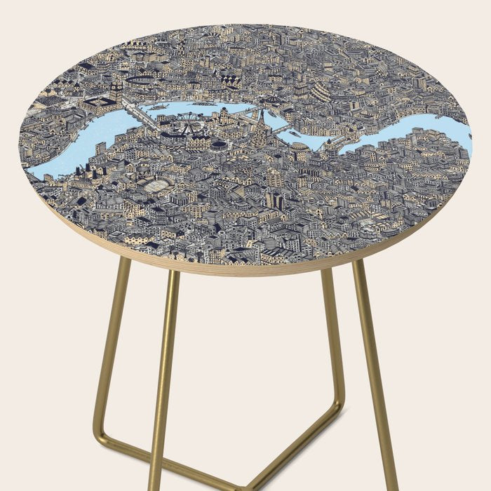 London color map city drawing illustration Thames Side Table Gallery Image 2