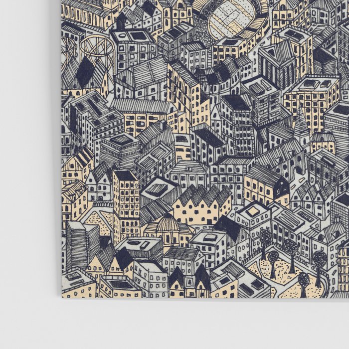 London color map city drawing illustration Thames Poster Gallery Image 3