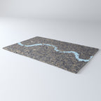 London color map city drawing illustration Thames Rug Gallery Image 3