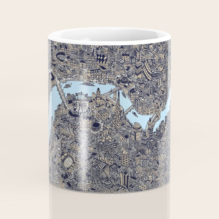 London color map city drawing illustration Thames Coffee Mug Gallery Image 4