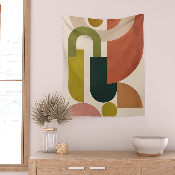 Geometric Shapes 245 Wall Tapestry Gallery Image 2