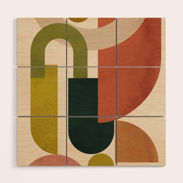 Geometric Shapes 245 Wood Wall Art Gallery Image 1