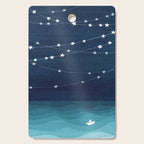 Garlands of stars, watercolor teal ocean Cutting Board Gallery Image 1