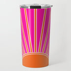 Sun Print Sunrise Hot Pink And Orange Sunshine Retro Sun Wall Art Vintage Boho Abstract Modern Decor Travel Mug Gallery Image 1