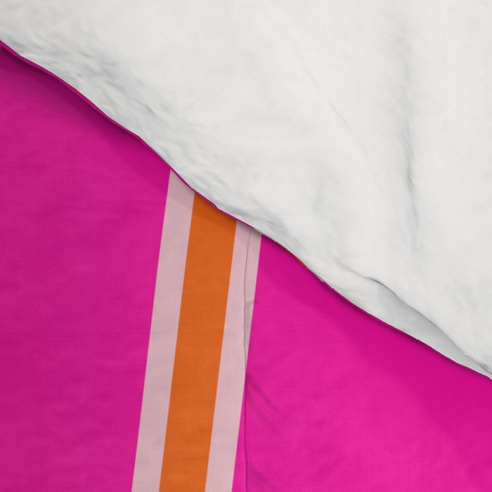 Sun Print Sunrise Hot Pink And Orange Sunshine Retro Sun Wall Art Vintage Boho Abstract Modern Decor Comforter Gallery Image 4