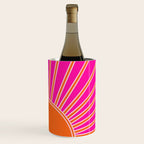 Sun Print Sunrise Hot Pink And Orange Sunshine Retro Sun Wall Art Vintage Boho Abstract Modern Decor Wine Chiller Gallery Image 3
