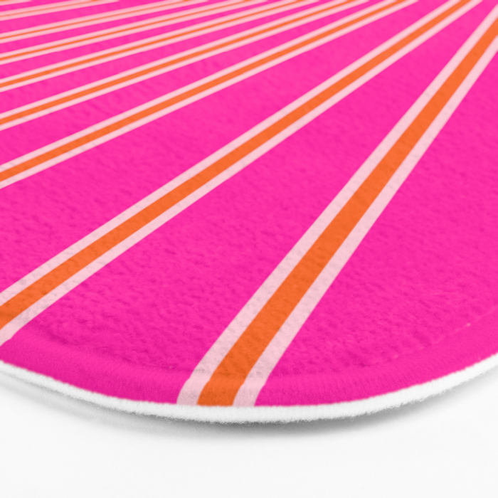 Sun Print Sunrise Hot Pink And Orange Sunshine Retro Sun Wall Art Vintage Boho Abstract Modern Decor Bath Mat Gallery Image 3