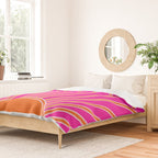 Sun Print Sunrise Hot Pink And Orange Sunshine Retro Sun Wall Art Vintage Boho Abstract Modern Decor Duvet Cover Gallery Image 2