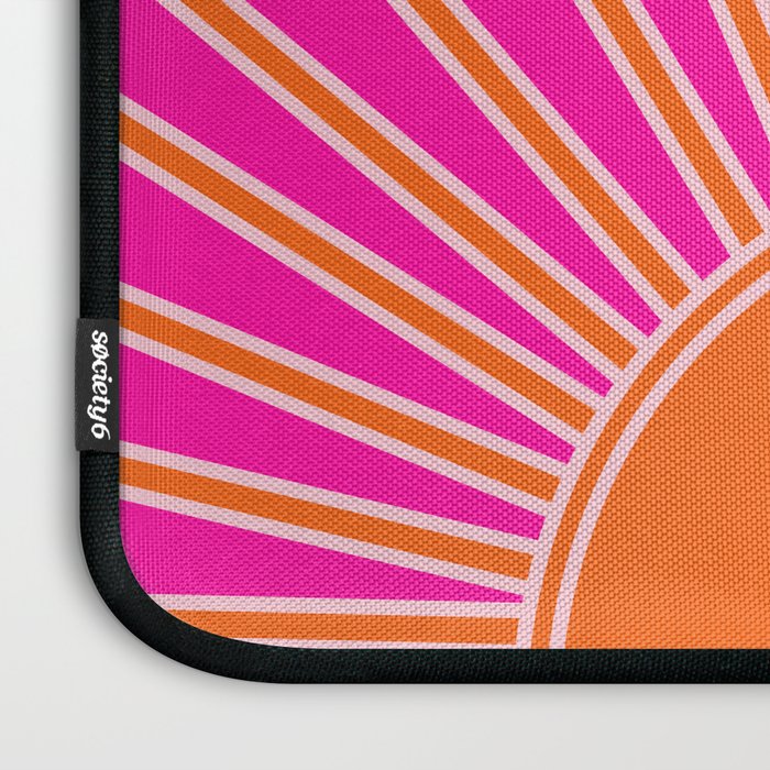 Sun Print Sunrise Hot Pink And Orange Sunshine Retro Sun Wall Art Vintage Boho Abstract Modern Decor Laptop Sleeve Gallery Image 3