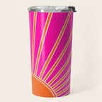 Sun Print Sunrise Hot Pink And Orange Sunshine Retro Sun Wall Art Vintage Boho Abstract Modern Decor Travel Mug Gallery Image 2