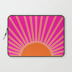 Sun Print Sunrise Hot Pink And Orange Sunshine Retro Sun Wall Art Vintage Boho Abstract Modern Decor Laptop Sleeve Gallery Image 1