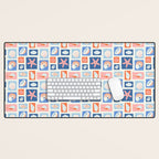 Vintage marine seashell mosaic art pattern Desk Mat Gallery Image 1
