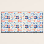 Vintage marine seashell mosaic art pattern Desk Mat Gallery Image 3