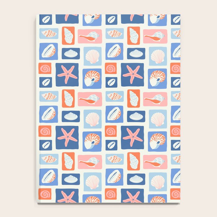 Vintage marine seashell mosaic art pattern Notebook Gallery Image 4