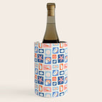 Vintage marine seashell mosaic art pattern Wine Chiller Gallery Image 1