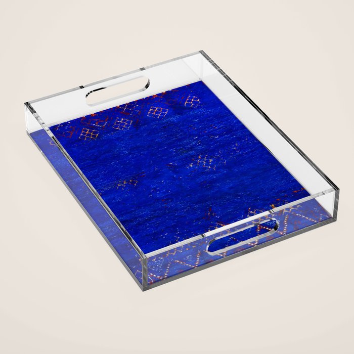 -A5- Royal Calm Blue Bohemian Moroccan Artwork. Acrylic Tray Gallery Image 1