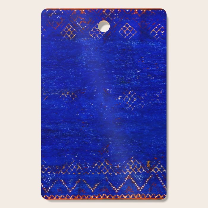 -A5- Royal Calm Blue Bohemian Moroccan Artwork. Cutting Board Gallery Image 1