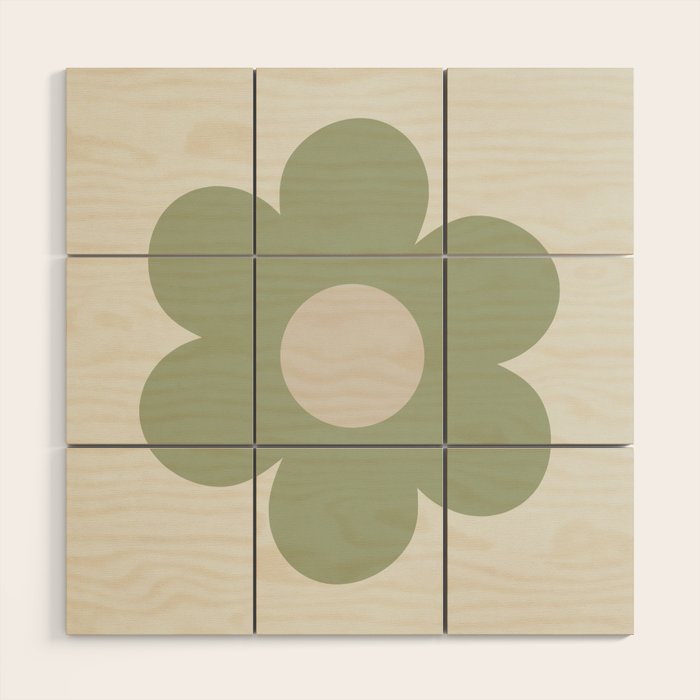 Sage Flower Single Wood Wall Art Gallery Image 1