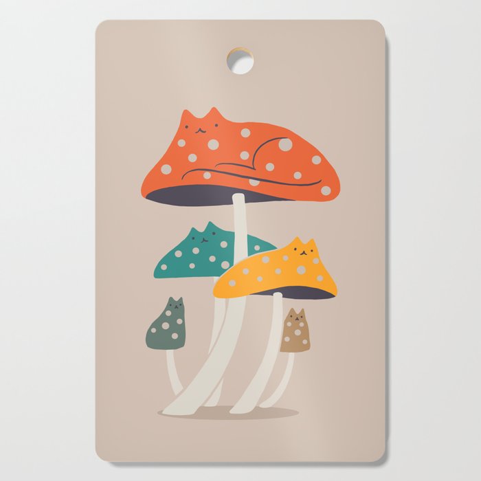 Cat and Plant 47: Mushroom Cats Cutting Board Gallery Image 1