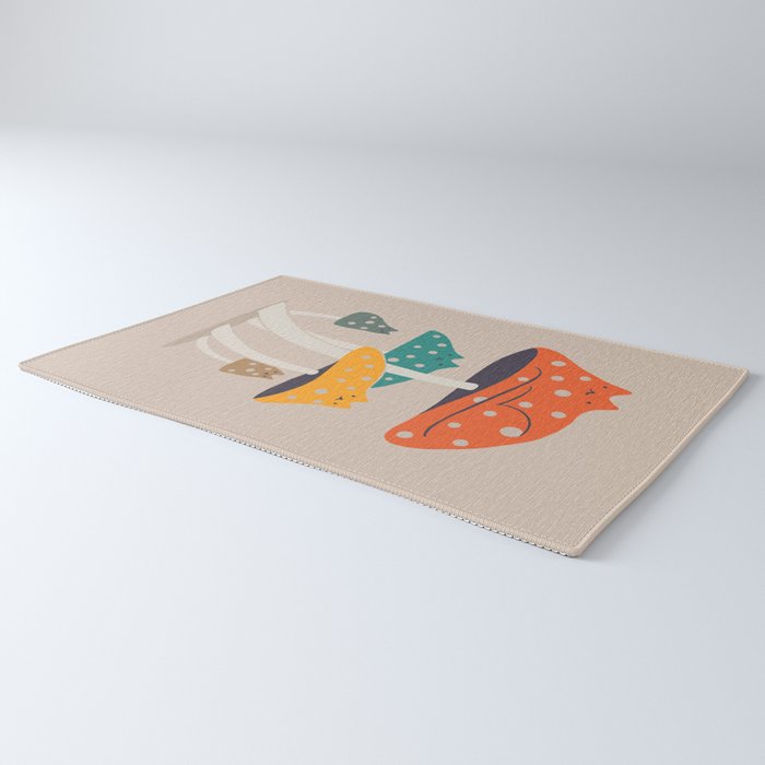 Cat and Plant 47: Mushroom Cats Rug Gallery Image 3