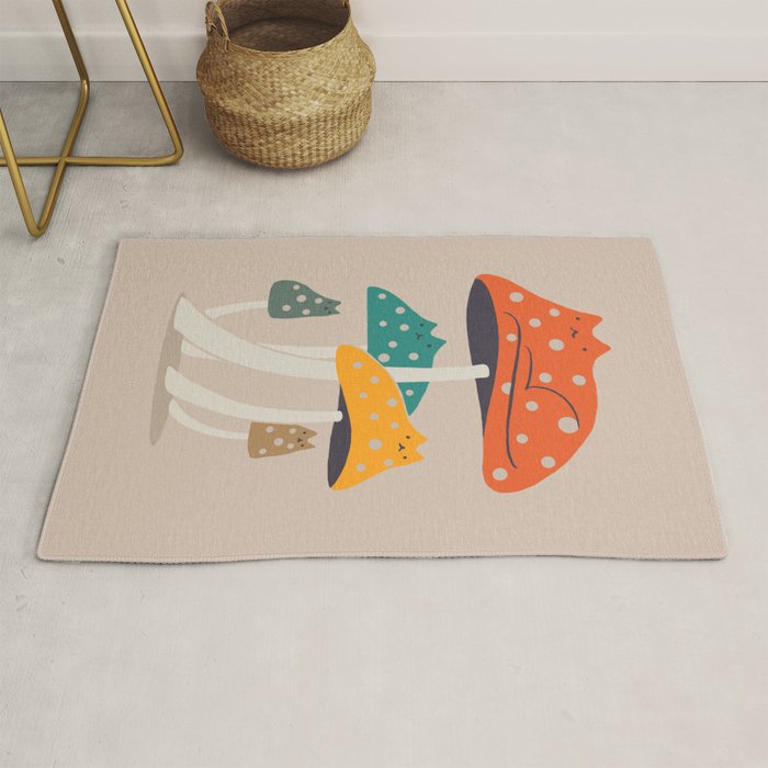 Cat and Plant 47: Mushroom Cats Rug Gallery Image 1