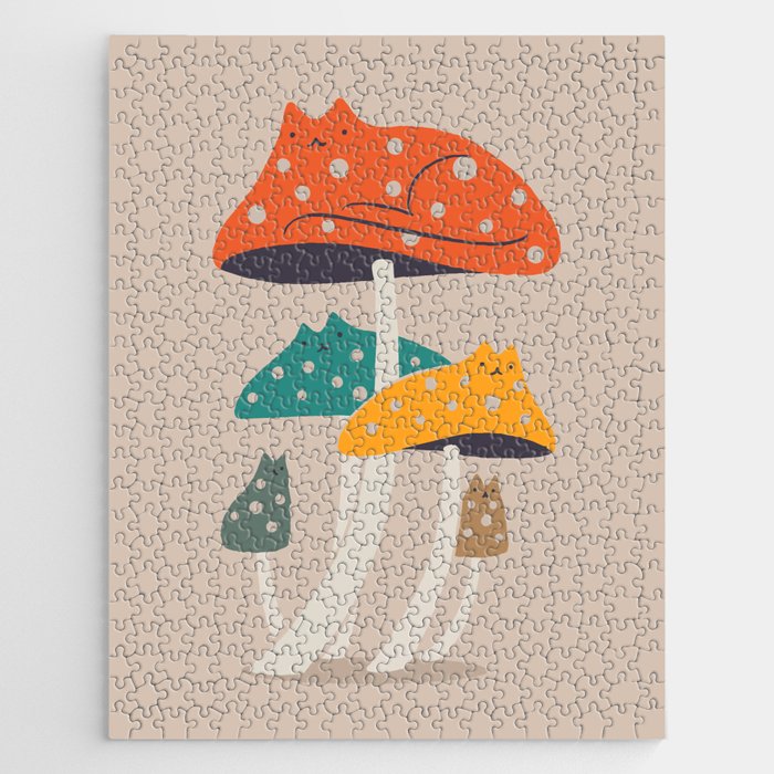 Cat and Plant 47: Mushroom Cats Jigsaw Puzzle Gallery Image 1