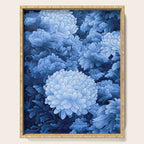Floral Art Navy Blue Botanical Wall Art Maximalist Poster Dopamine Decor Flower Pattern Gift for Her Serving Tray Gallery Image 1
