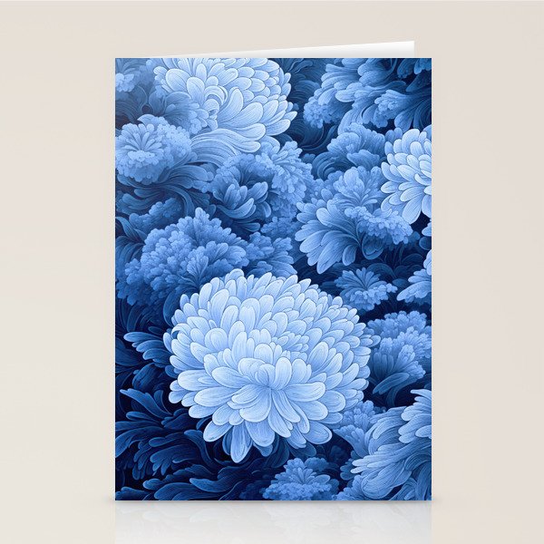 Floral Art Navy Blue Botanical Wall Art Maximalist Poster Dopamine Decor Flower Pattern Gift for Her Stationery Card Gallery Image 2