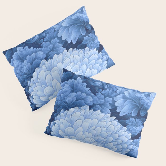 Floral Art Navy Blue Botanical Wall Art Maximalist Poster Dopamine Decor Flower Pattern Gift for Her Pillow Sham Gallery Image 1